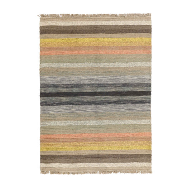 Artisanal Genuine Persian Gabbeh Wool Rug Handwoven Striped