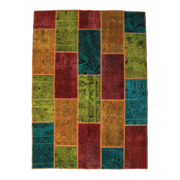 Original Persian Wool Carpet Hand-Knotted Geometric