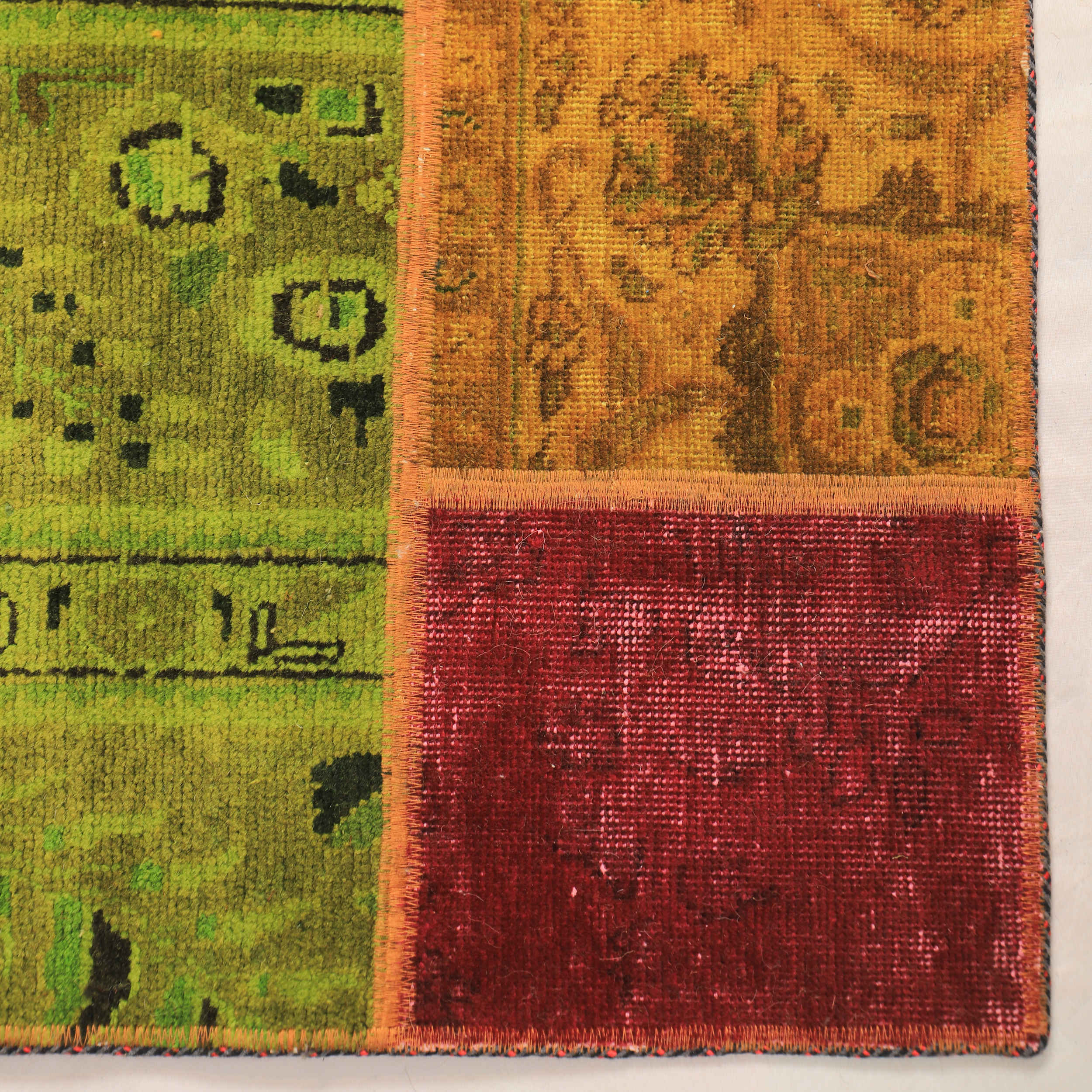 Original Persian Wool Carpet Hand-Knotted Geometric