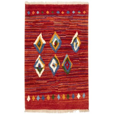 Authentic Persian Gabbeh Wool Rug Handwoven in Fars Geometric
