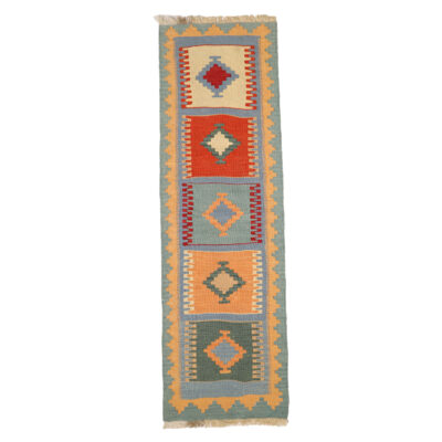 Authentic Persian Wool Kilim Rug Handwoven in Fars Geometric