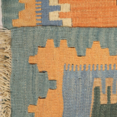 Authentic Persian Wool Kilim Rug Handwoven in Fars Geometric