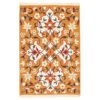 Authentic Persian Wool Kilim Rug Handwoven in Kerman Floral Orange