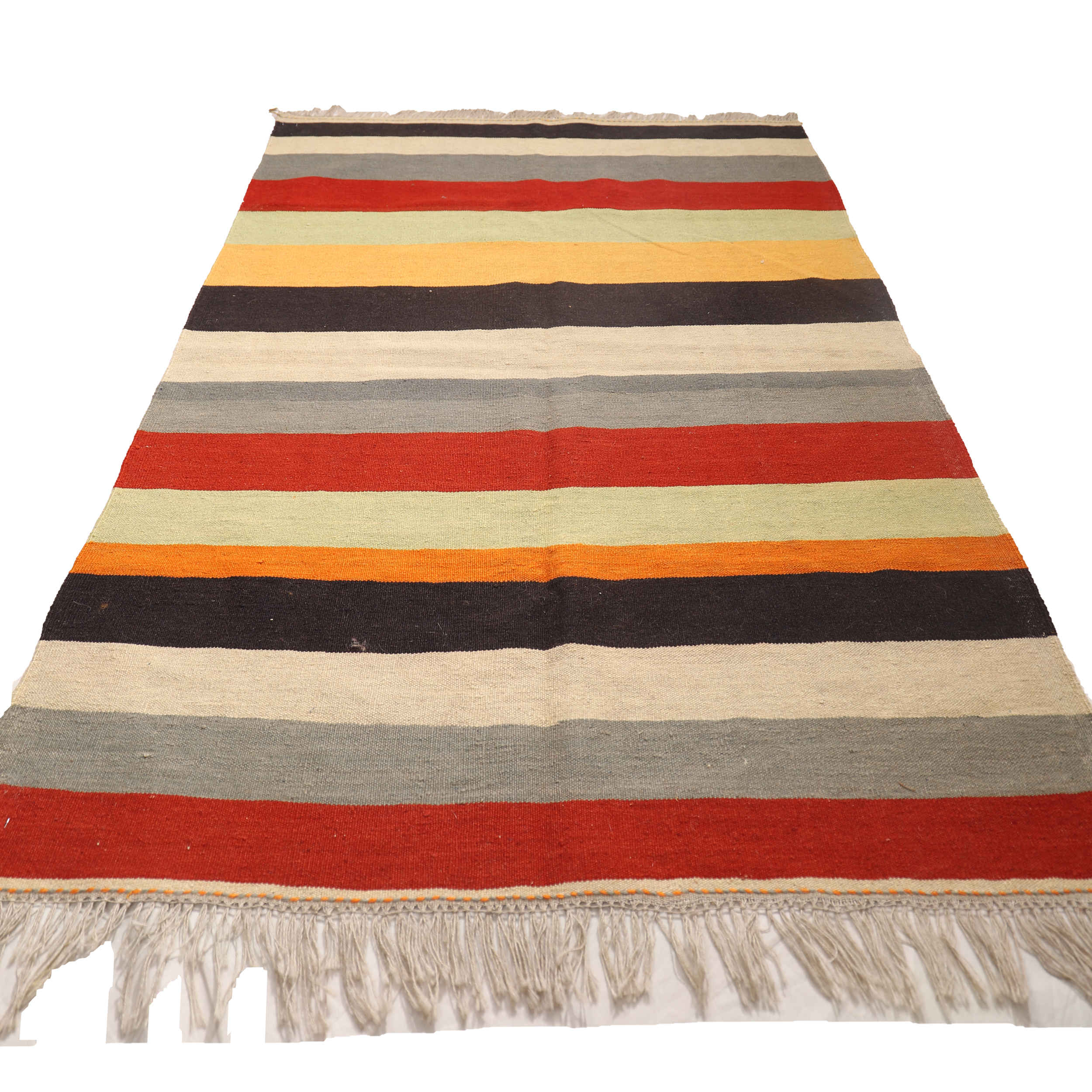 Authentic Persian Wool Kilim Rug Handwoven in Isfahan Striped