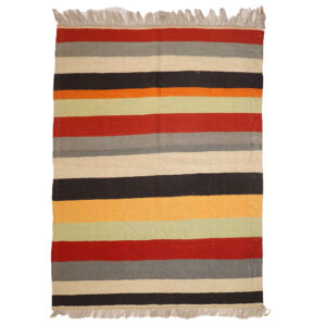 Authentic Persian Kilim Wool Rug Handwoven in Isfahan Striped