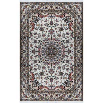 Authentic Persian Silk Carpet Hand-Knotted in Nain Lachak Toranj