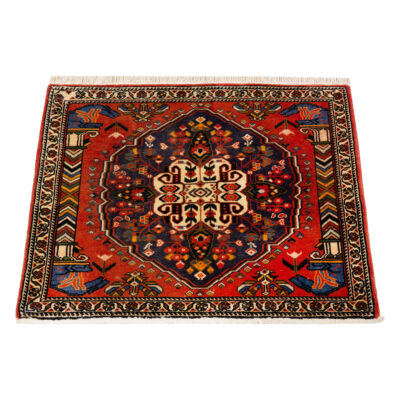 Authentic Persian Wool Carpet Hand-Knotted in Fars Qashqai Brick Red