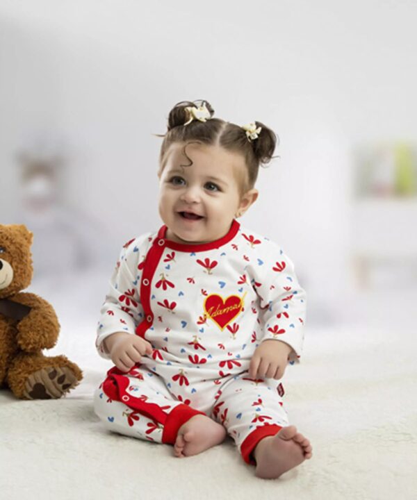 Baby Girl's Long Sleeve Jumpsuit with Hat