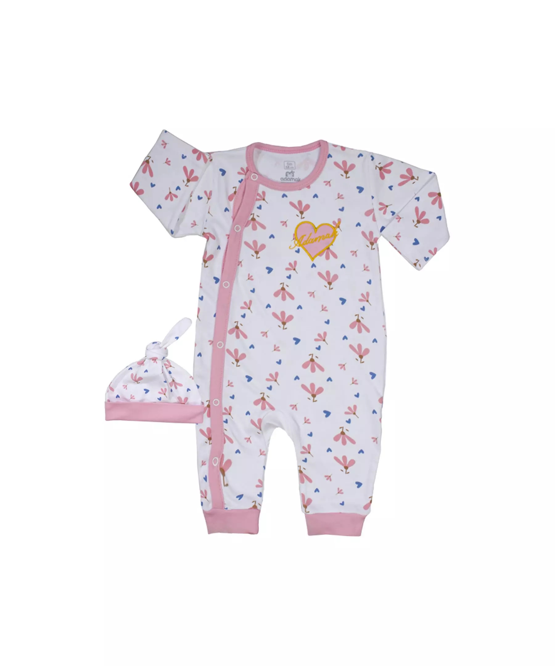 Baby Girl’s Long Sleeve Jumpsuit with Hat