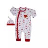 Baby Girl's Long Sleeve Jumpsuit with Hat