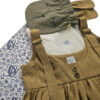 Girl's Pinafore Overall Dress Set with a Mini Rabbit Design Bag
