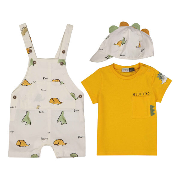 Baby's Overall Set of 3 with Dinosaur Design