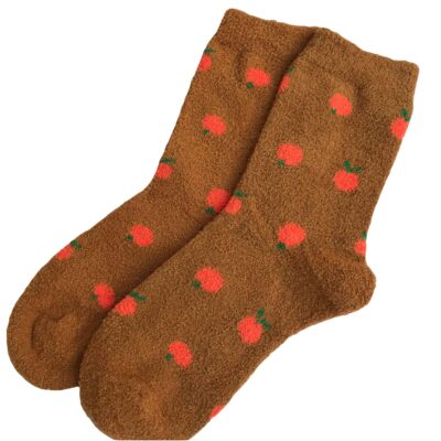 Boucle Socks for Women with Cherry Design