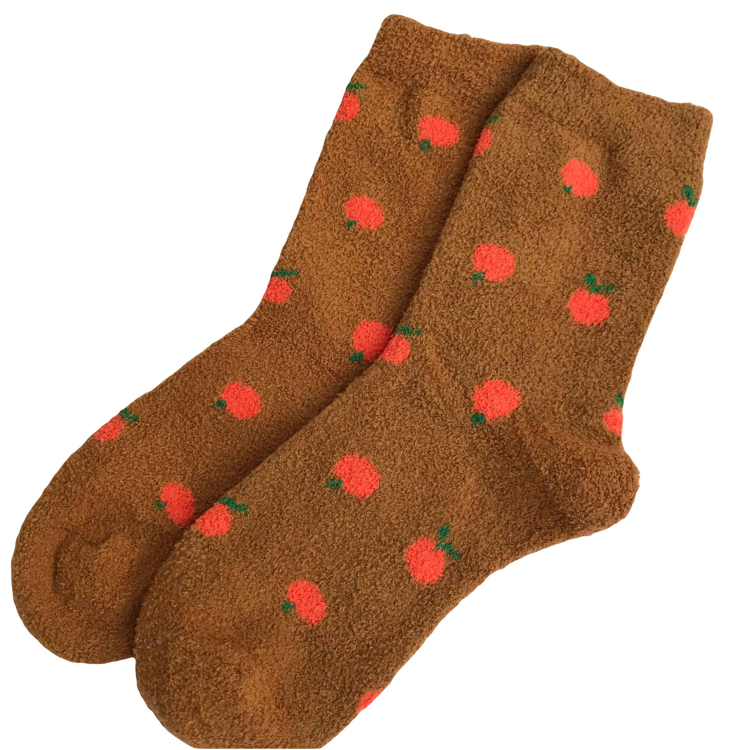 Boucle Socks for Women with Cherry Design