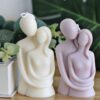 Handmade Sculpture Candle with Hug Design for Gift and Decoration