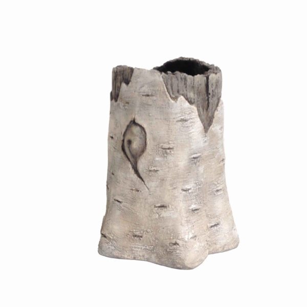 Concrete Vase Handcrafted with Tree Trunk Design