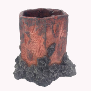 Concrete Vase Handcrafted with Tree Trunk Design for Modern Home