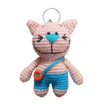 Handmade Crochet Keychain – Cat Animal Shape
