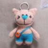 Handmade Crochet Keychain - Cat Animal Shape