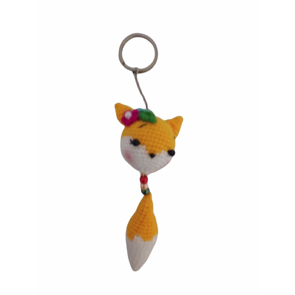 Handmade Crochet Keychain – Fox Animal Shape