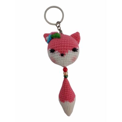 Handmade Crochet Keychain – Fox Animal Shape