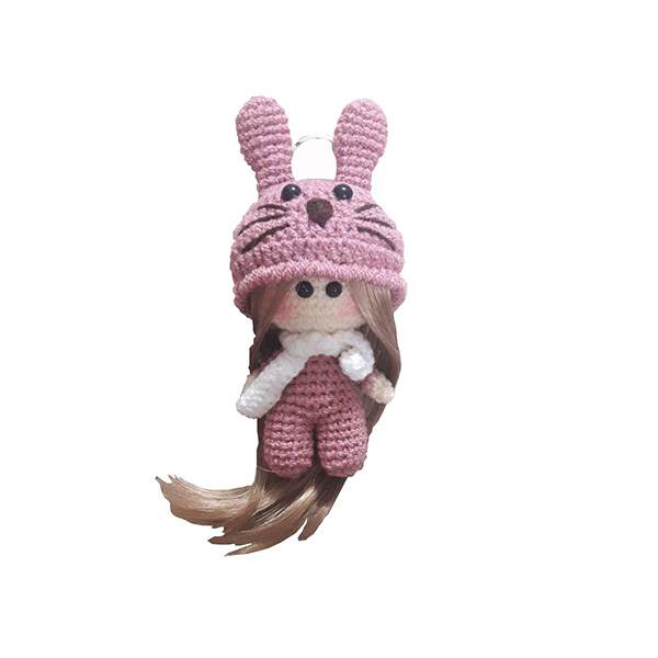 Handmade Crochet Keychain - Sweet Girl Doll Design