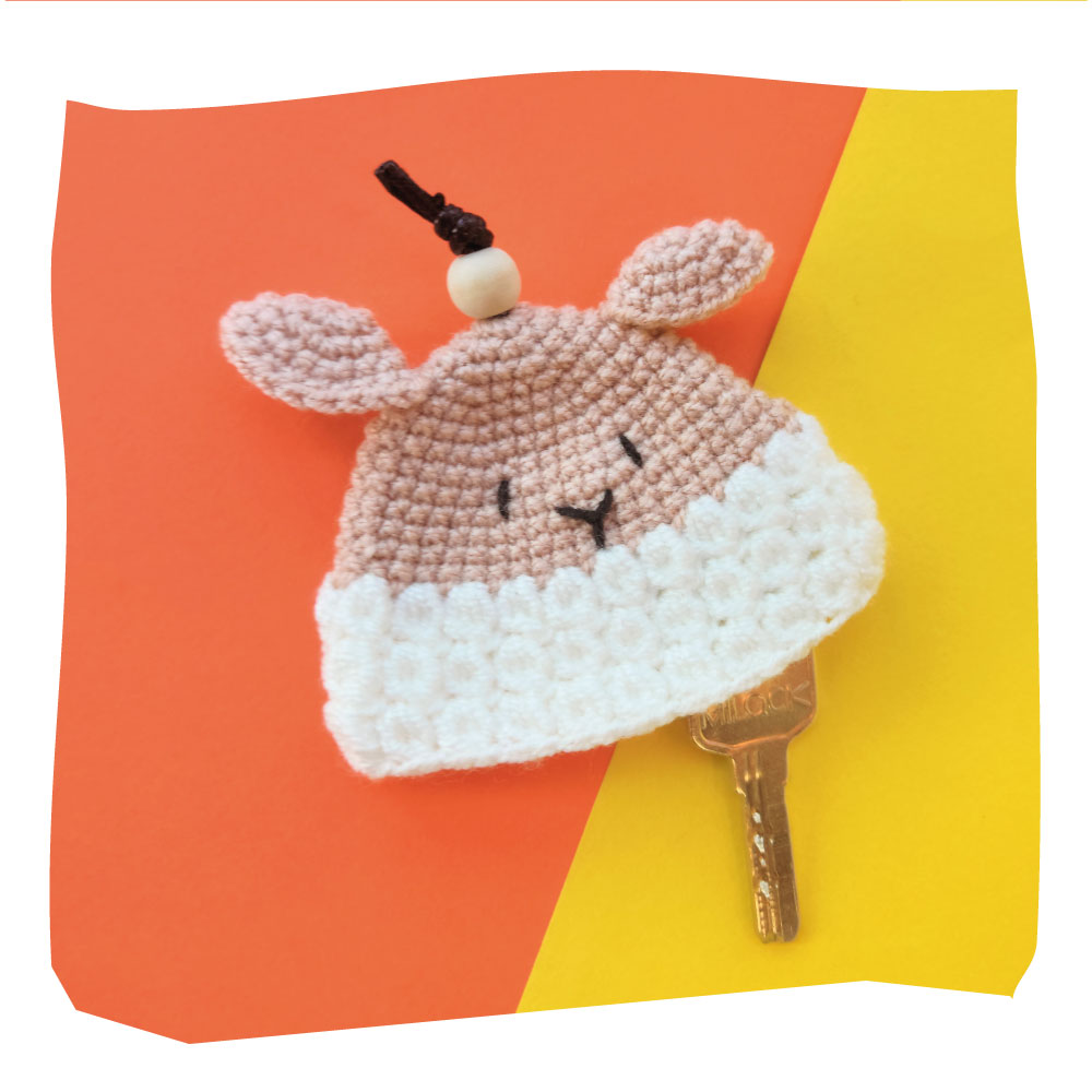 Handmade Crochet Keychain – Sheep Animal Shape