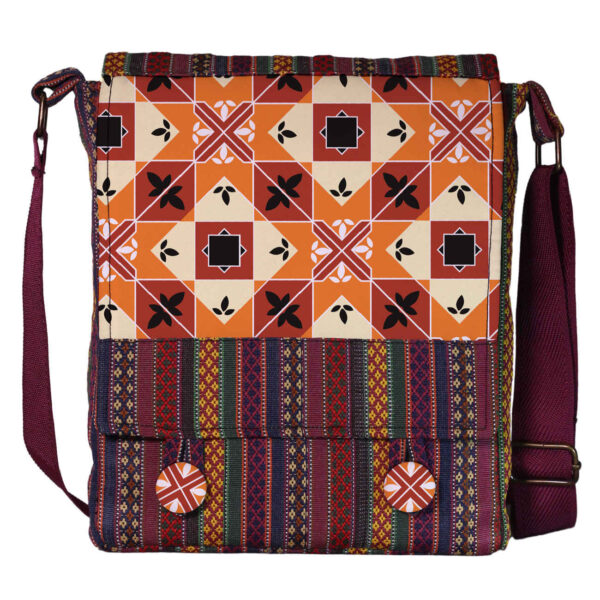 Traditional Striped Crossbody Shoulder Bag for Women