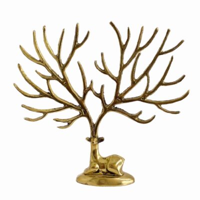 Decorative Brass Deer Figurine – Forest Animal Art