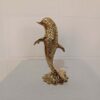 Decorative Brass Dolphin Figurine - Marine Life Sculpture