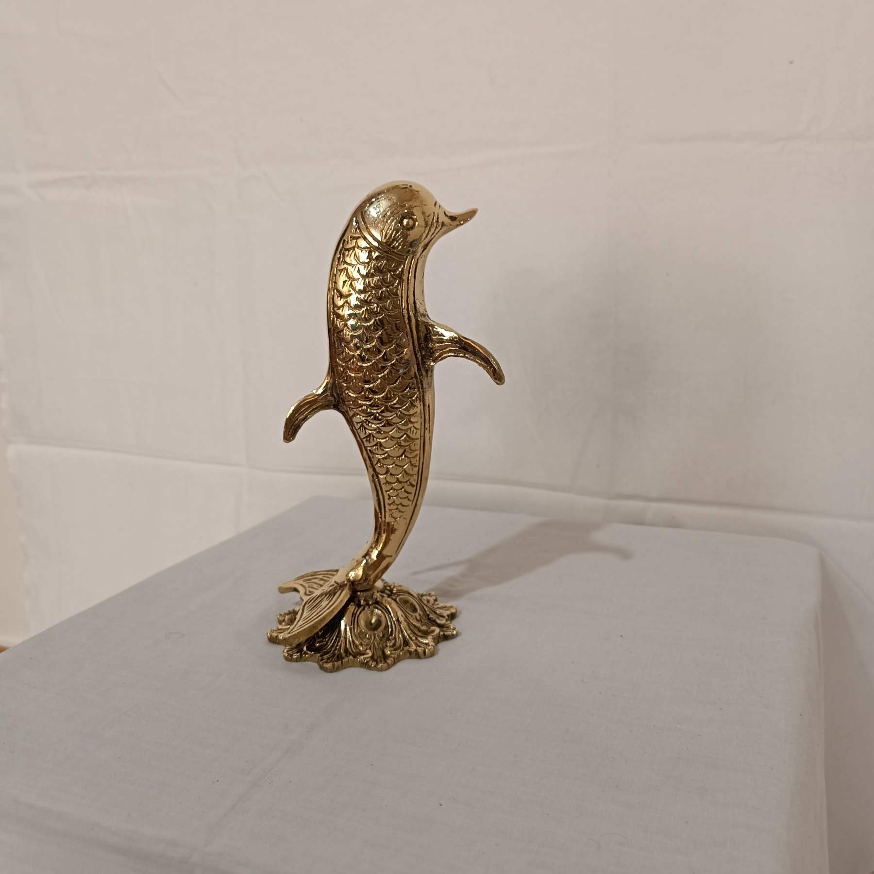 Decorative Brass Dolphin Figurine – Marine Life Sculpture