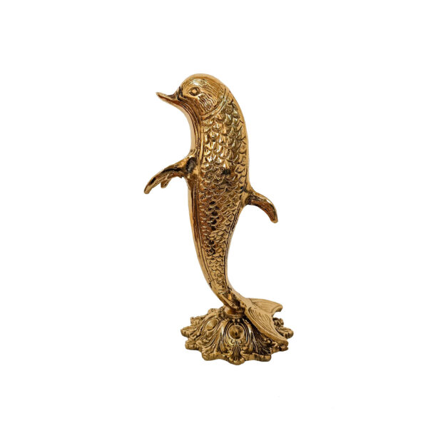 Decorative Brass Dolphin Figurine - Marine Life Sculpture