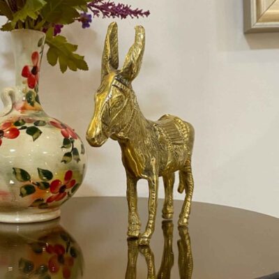 Decorative Brass Donkey Figurine – Rustic Farm Decor
