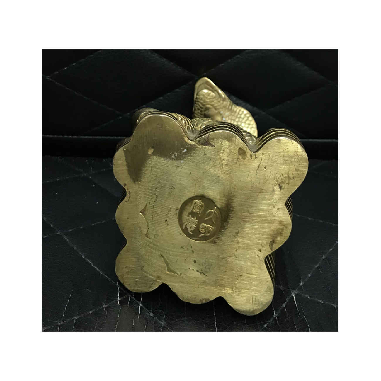 Decorative Brass Snake Coiled on Money Figurine – Symbolic Reptile Art