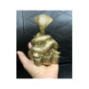 Decorative Brass Snake Coiled on Money Figurine - Symbolic Reptile Art