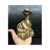 Decorative Brass Snake Coiled on Money Figurine - Symbolic Reptile Art