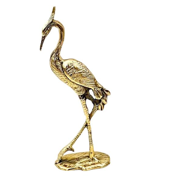 Decorative Brass Stork Figurine - Elegant Bird Statue
