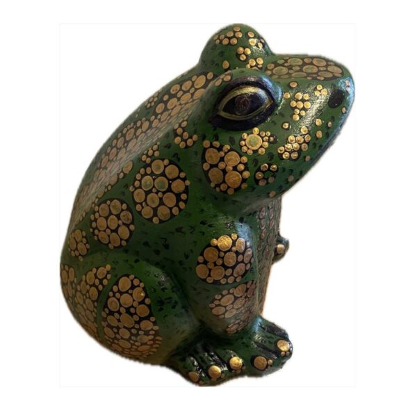 Decorative Frog Pottery Figurine - Artistic Amphibian Sculpture