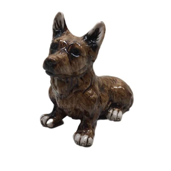 Decorative Sitting Brown Dog Figurine - Charming Pet Sculpture