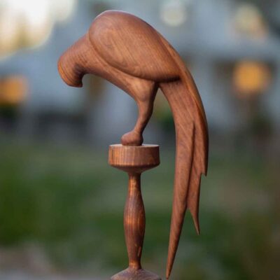 Decorative Wooden Bird Figurine – Handcrafted Natural Home Decor