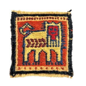 Drink Coaster in Kilim Design Lion Yellow