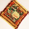 Handwoven Persian Kilim Coaster with Yellow Lion Design