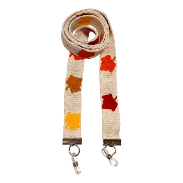 Glasses Strap – Fall Leaves Cream Design