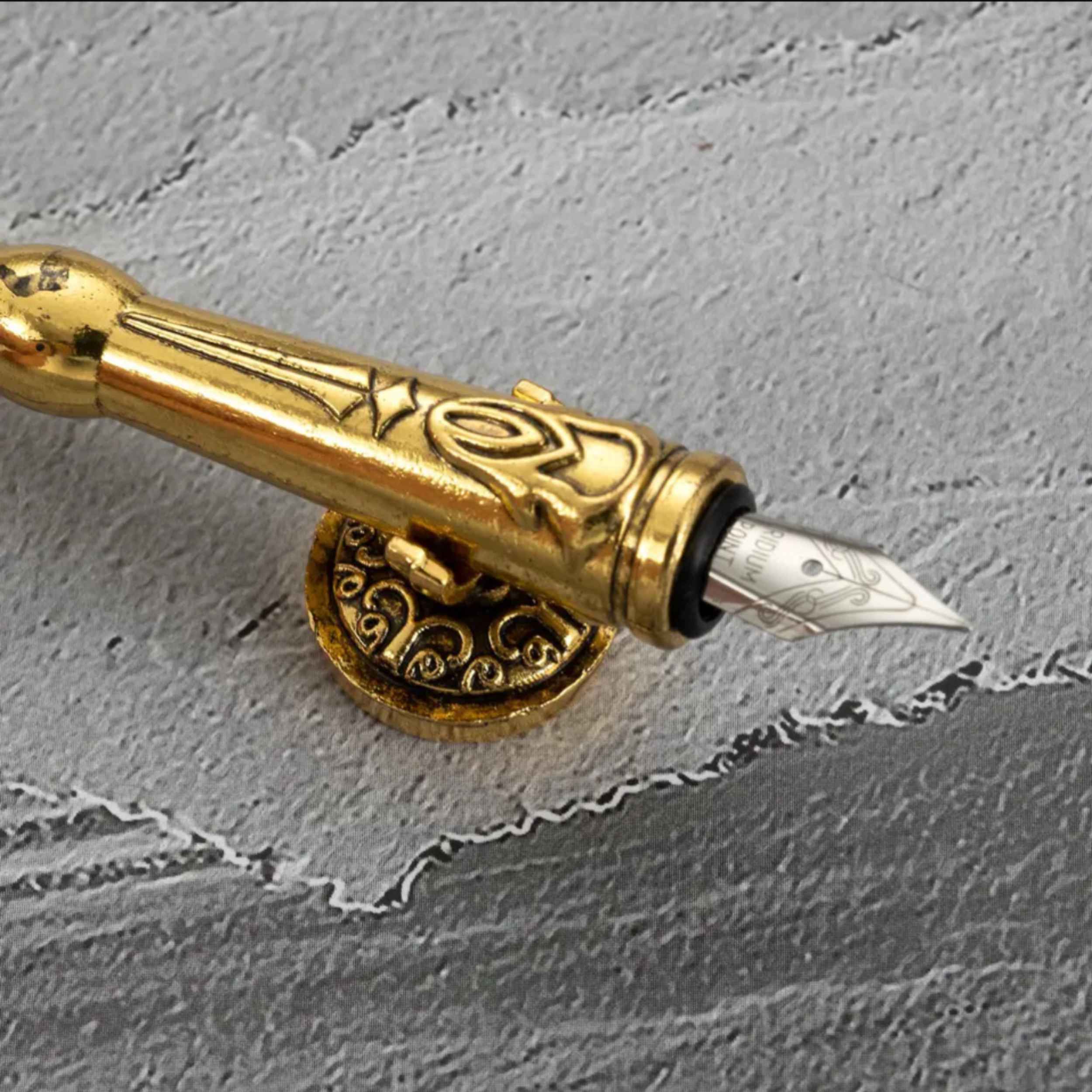 Pheasant Feather Pen Set Royal Design