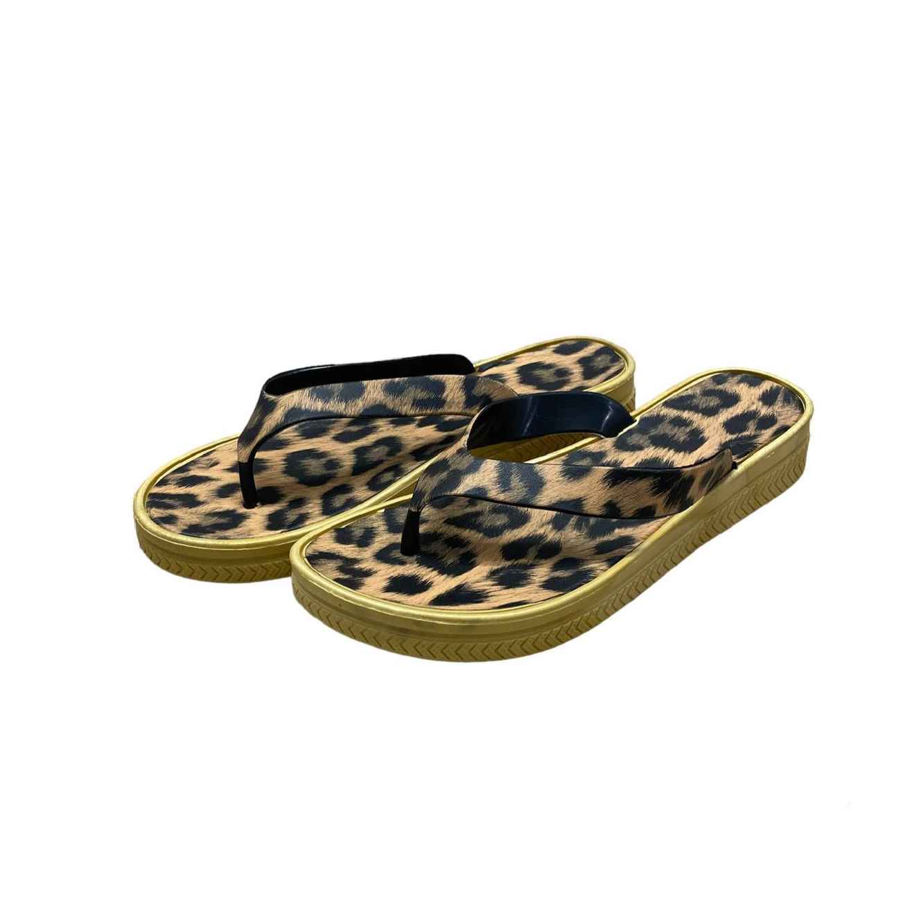 Flip Flop Thong Slippers with Leopard Design for Women