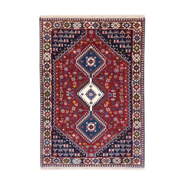 Genuine Persian Carpet with Wool Hand-Knotted Qashqai Red