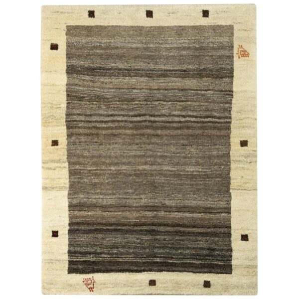 Genuine Persian Gabbeh Wool Rug Handwoven in Fars Brown