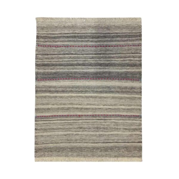 Genuine Persian Wool Kilim Rug Handwoven Striped Cream