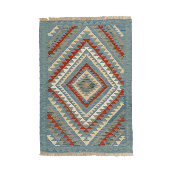 Genuine Persian Wool Kilim Rug Handwoven in Fars Qashqai Blue