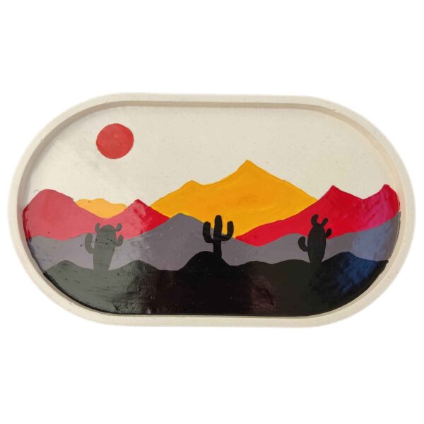 Handcrafted Concrete Serving Tray Mountain Design for Every Decor